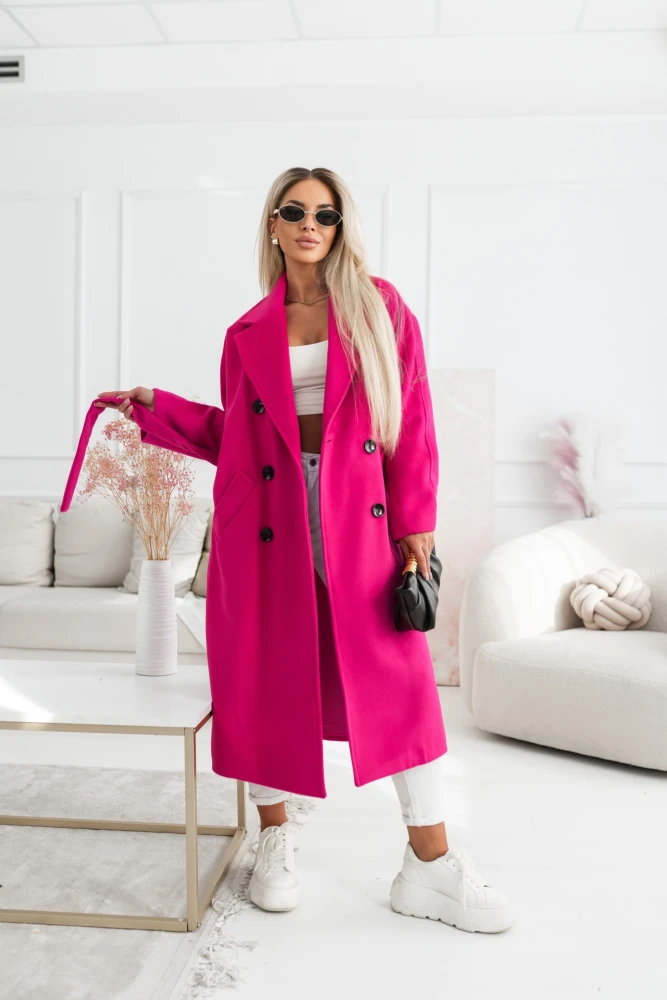 PŁASZCZ DWURZĘDOWY NA PODSZEWCE MOCNY RÓŻ